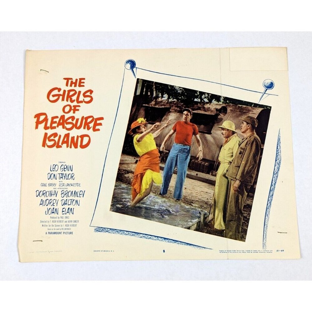 The Girls of Pleasure Island Vintage Paramount 1953 Movie Lobby Card Poster